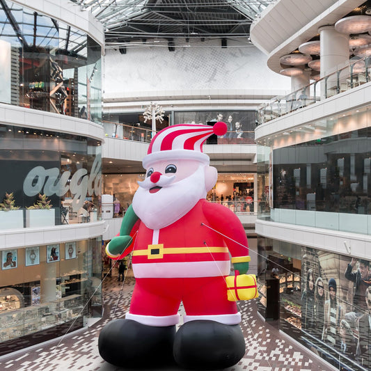20ft Giant Santa Inflatables Outdoor Santa Inflatable Christmas Decorations for Blow up Decorations Outdoor Holiday Lawn Party Shopping Mall (with LED Lights)